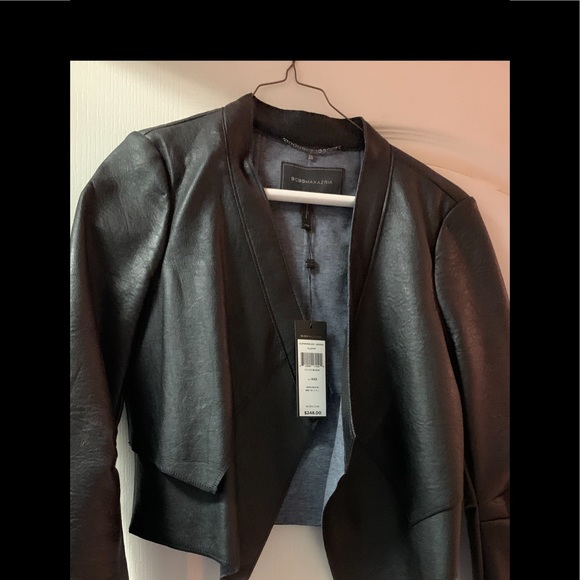 bcbg black leather jacket